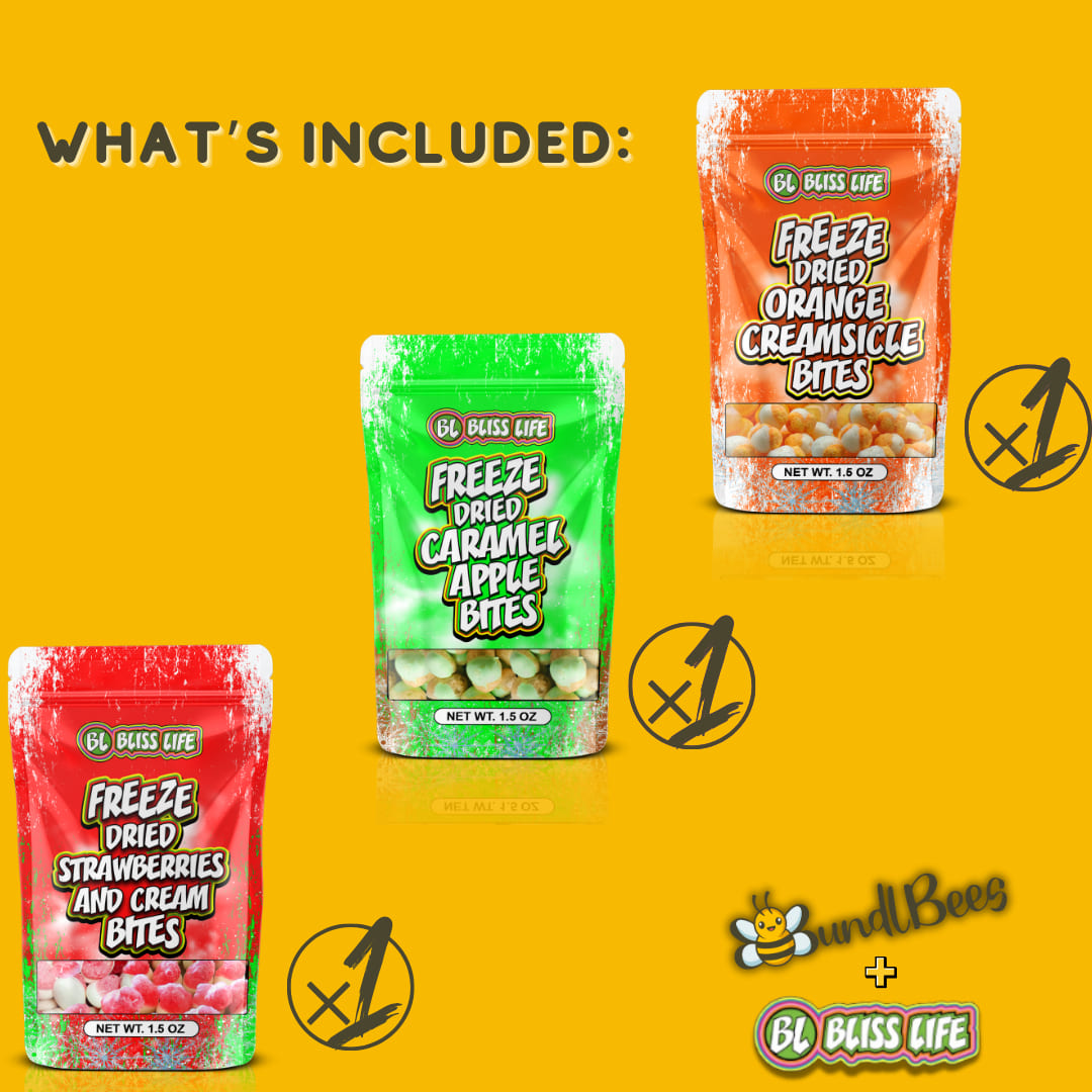 Variety sample pack of freeze dried candies