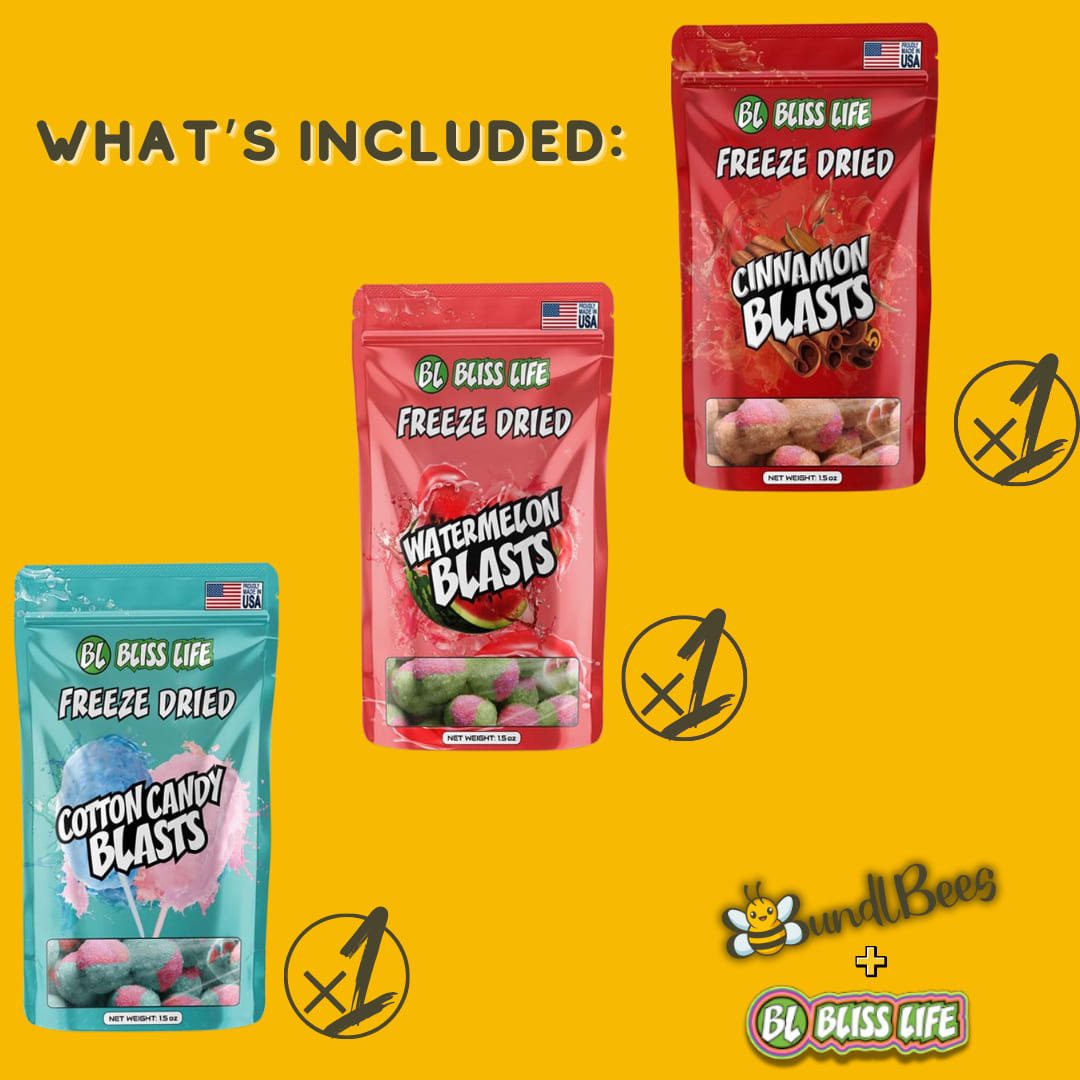 Variety sample pack of freeze dried candies